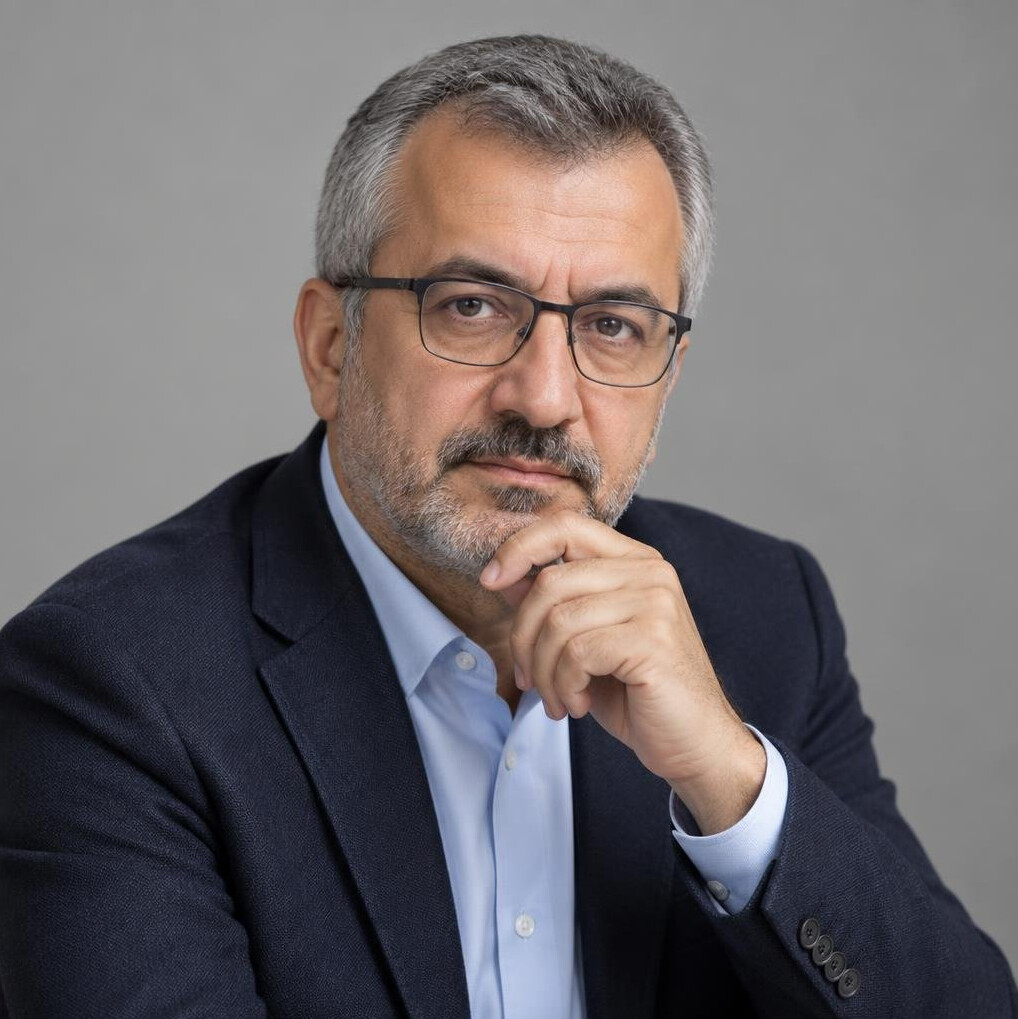 Turkish male editor-in-chief with glasses