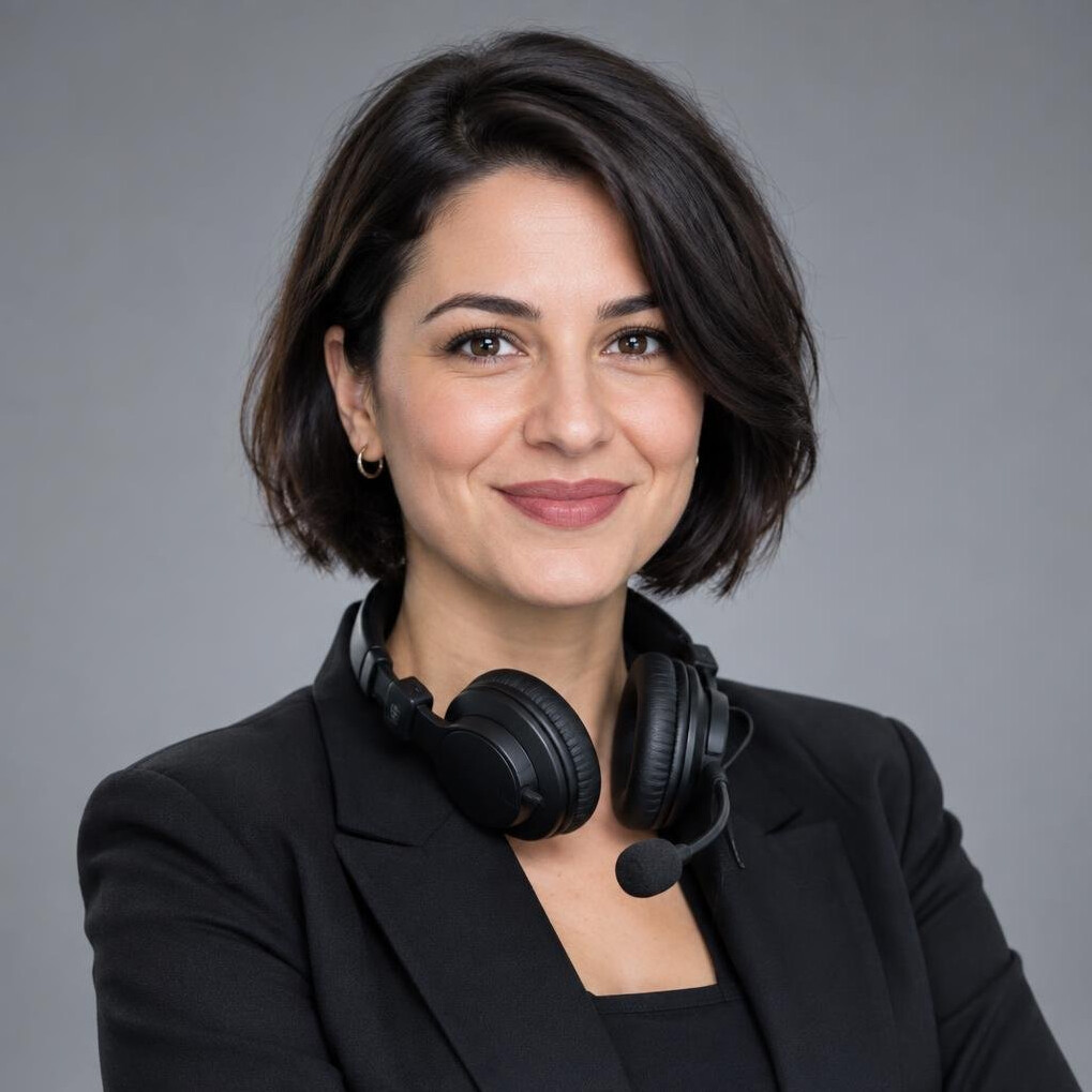 Turkish female broadcast coordinator portrait